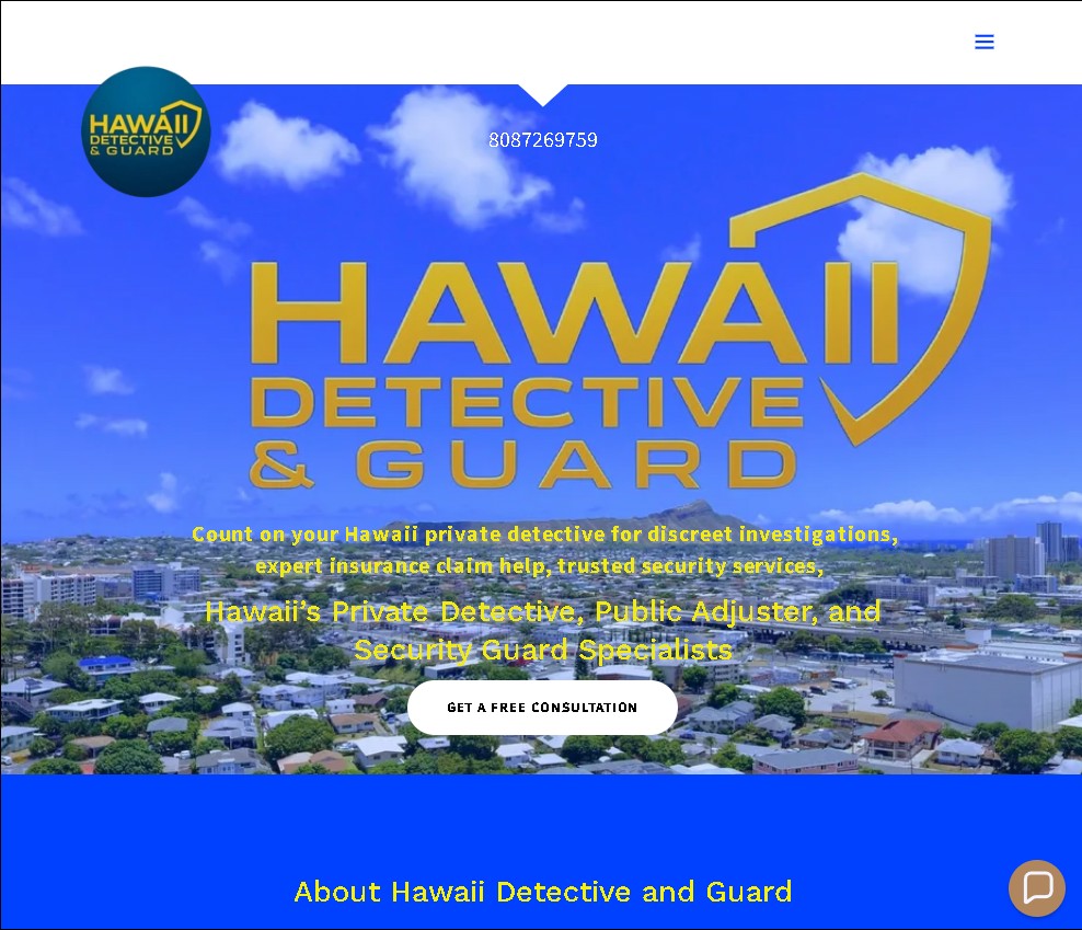 Hawaii Detective and Guard web development
