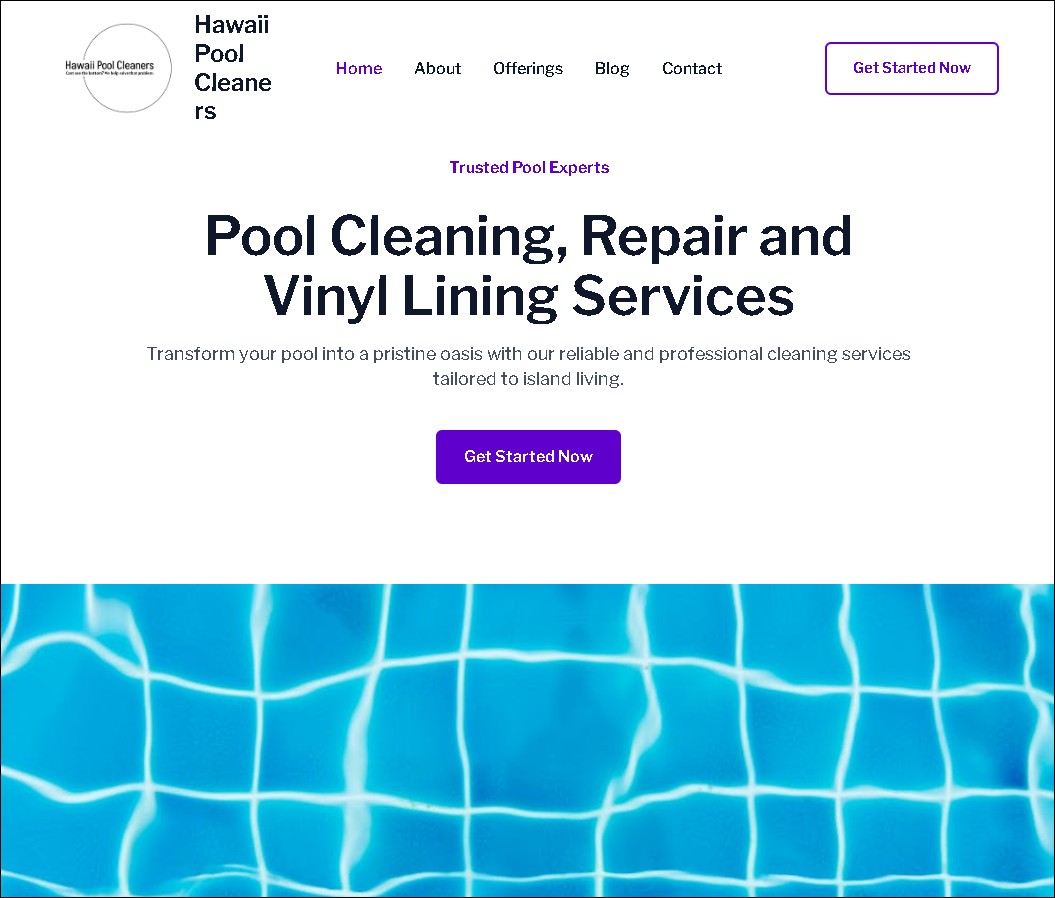 Hawaii Pool Cleaners web development